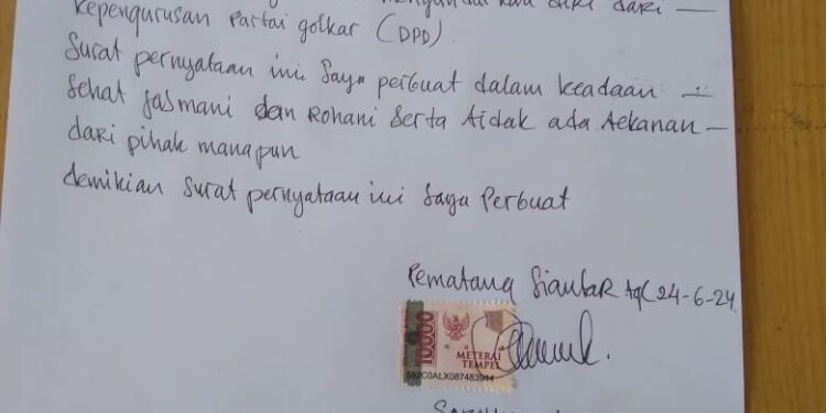 SAROHMAN KIRAM MENGUNDURKAN DIRI DARI KEPENGURUSAN DPD PARTAI GOLKAR
