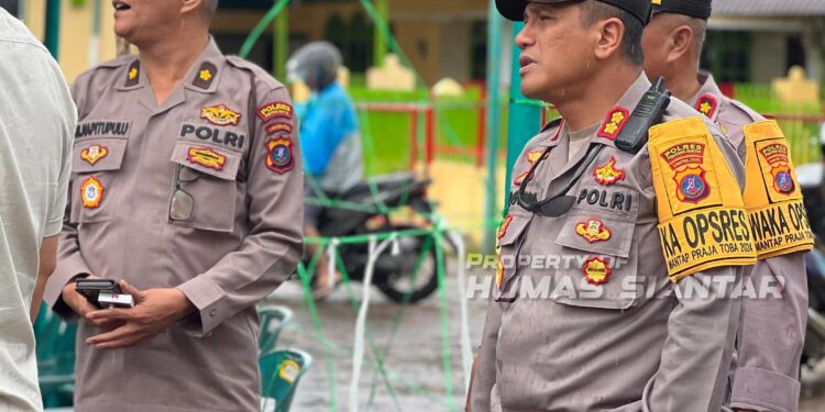 Kapolres Pematangsiantar Monitoring Pengamanan TPS Pemilu 2024