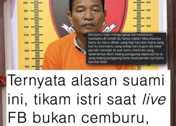 Alasan suami tikam istri saat live FB ternyata bukan cemburu, tapi tidak dikasih uang !