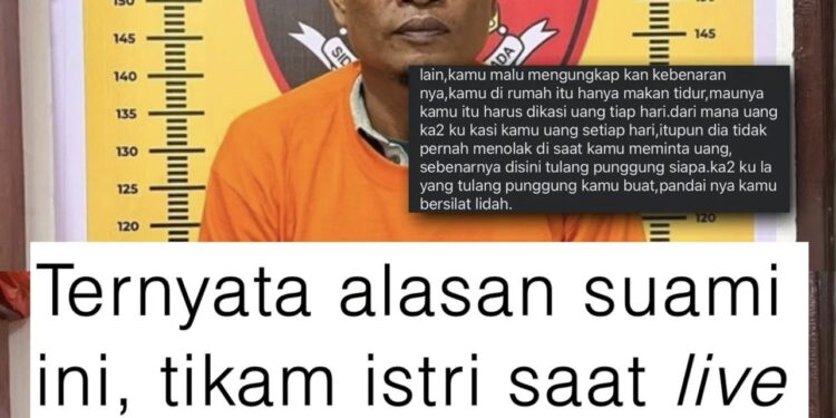 Alasan suami tikam istri saat live FB ternyata bukan cemburu, tapi tidak dikasih uang !